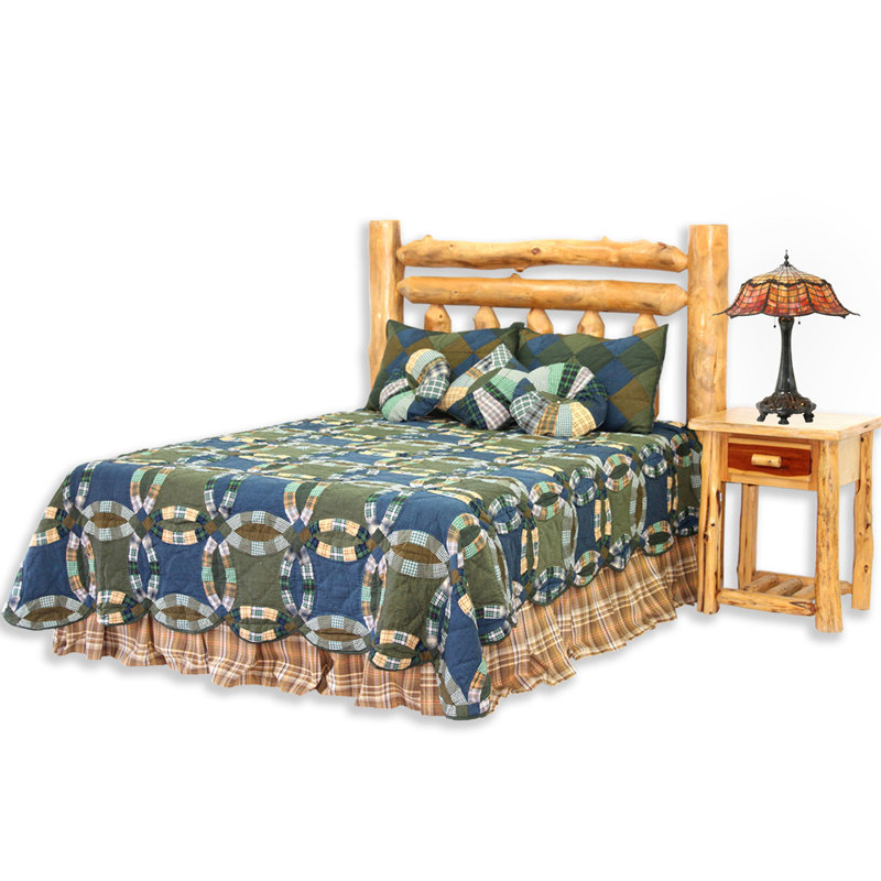 Chambray Ring Rustic Cotton Quilted Patchwork Quilt, Super King