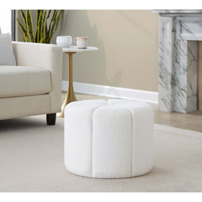 Repose-pieds en tissu blanc