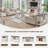 Entryway Table with Sliding Arch Doors, 46" Rustic Console Table with Adjustable Shelf-1393651849