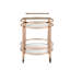 Clear Glass & Rose Gold Finish Serving Cart