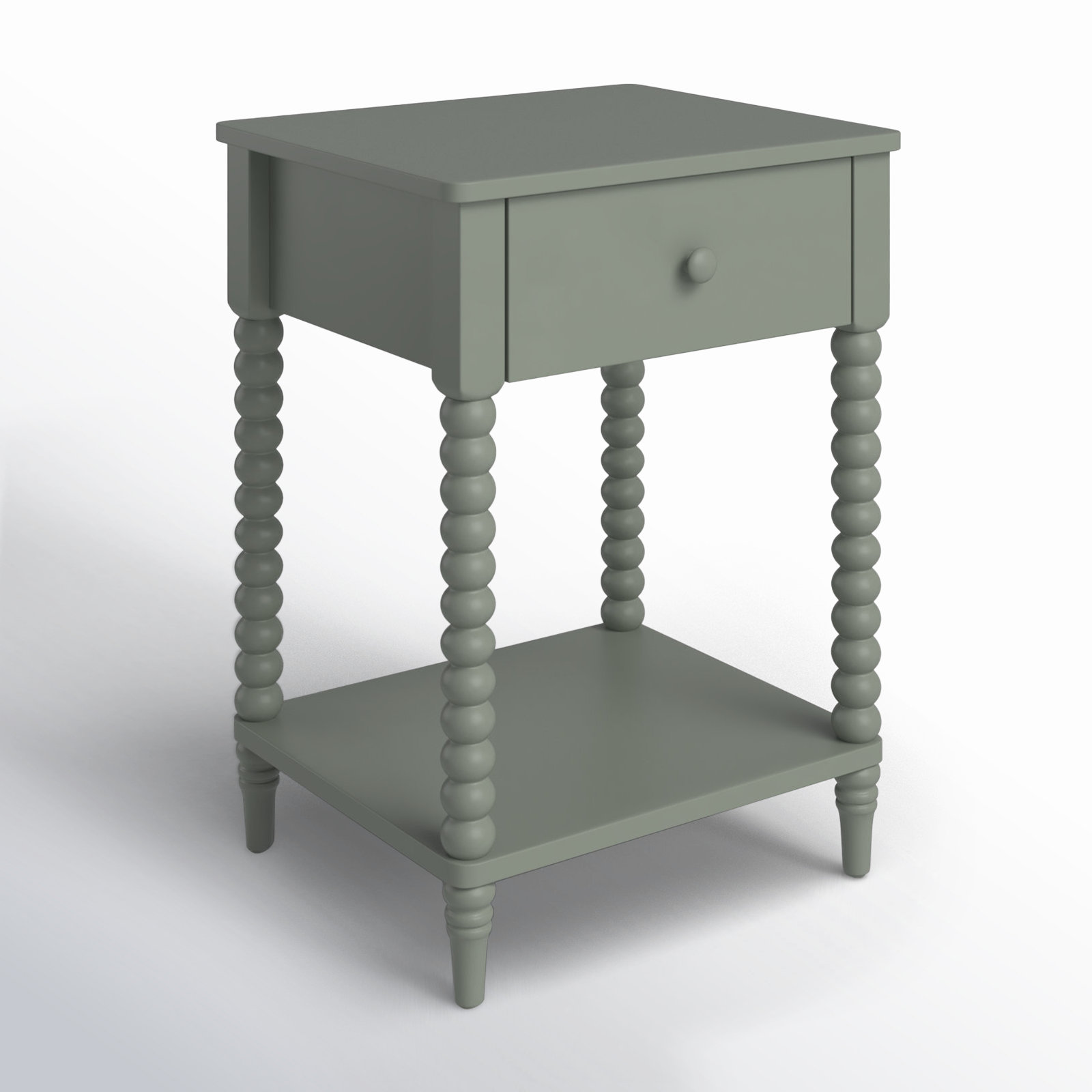 Benbrook 1-Drawer Mahogany Nightstand, Green