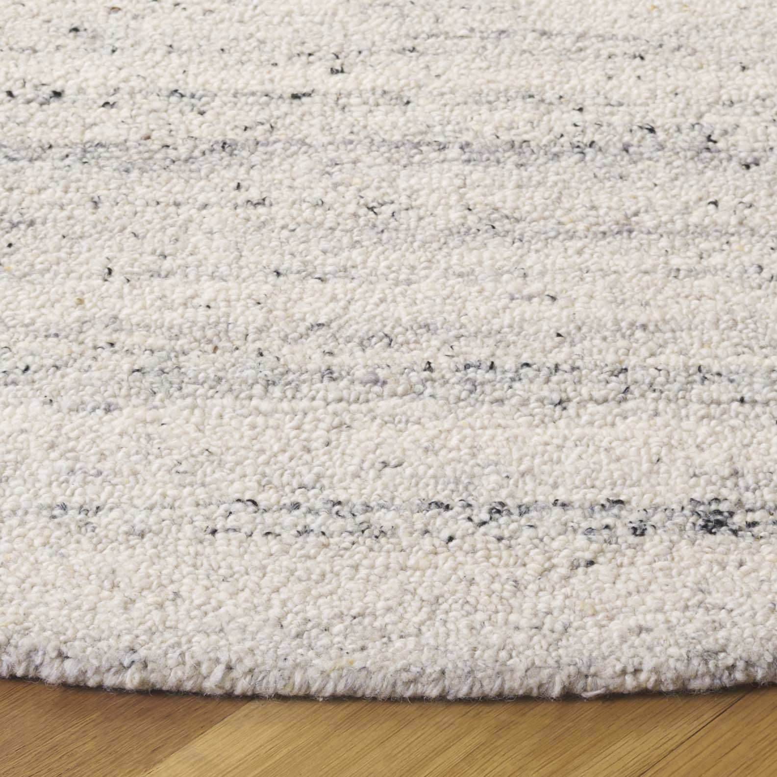 Jax Gray Hand-Woven Flatweave Wool Rug, Round 6'