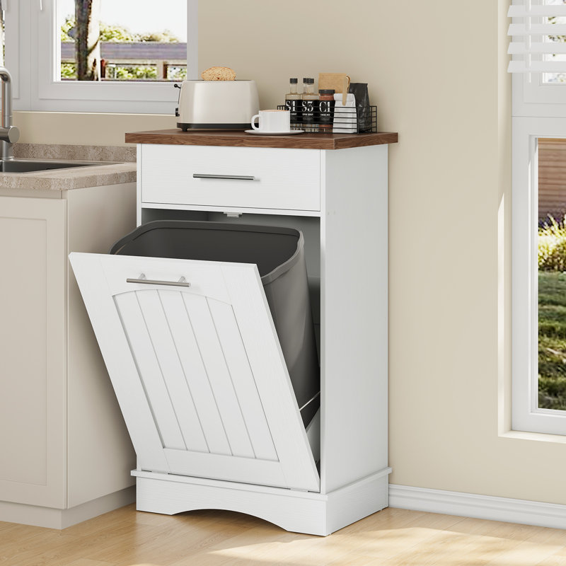 Armoire à ordures inclinable avec tiroir 10 gallons (sans poubelle)