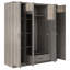 Commode grise, armoire avec tablettes