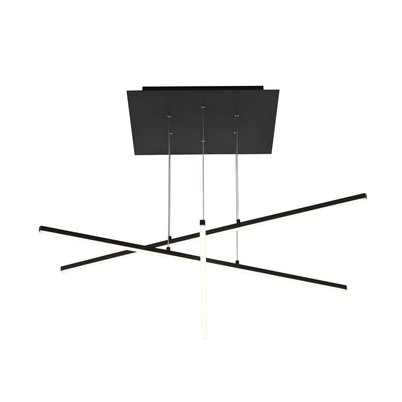 Gabrylle Modern 3 Light LED Black Linear Chandelier