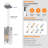3-Light White Chrome Adjustable Iron Crystal Chandeliers