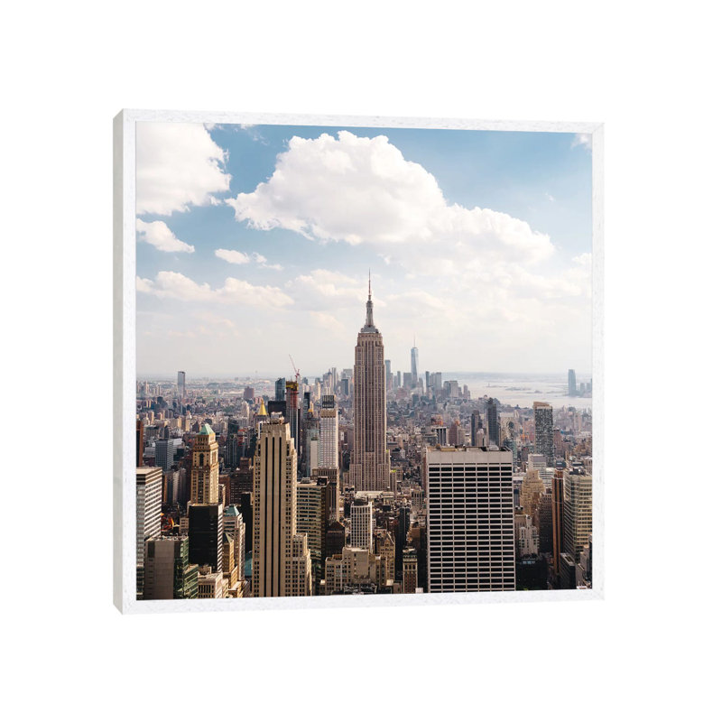 Manhattan View II 1 Piece Wall Art on Canvas, 45.72cm H x 45.72cm W x 3.81cm D, White Framed
