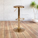 Yuvaan Backless Adjustable Height Metal Barstool