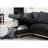 Dark Gray Fabric Sectional With Storage Chaise, Pull-Out Sleeper & 21" Seat Woven Pull-Out Back Height