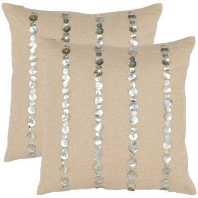 Zayden Buttons Linen Reversible Throw Pillow