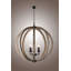 Lustre sphérique en bois 4 lumières