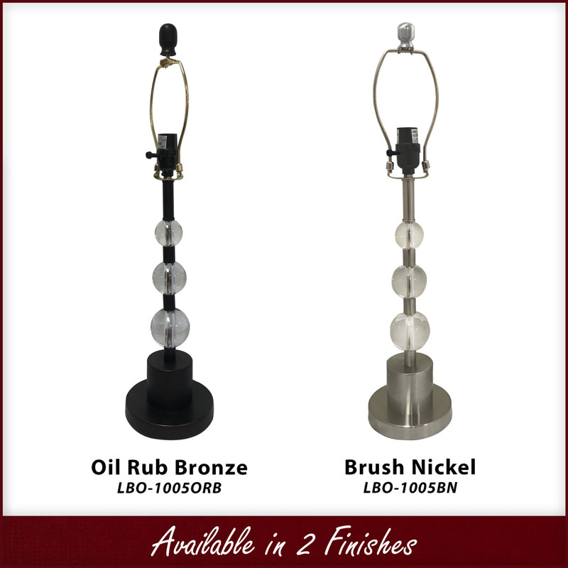 Rina Metal USB Lamp Base Lamp, Brushed Nickle