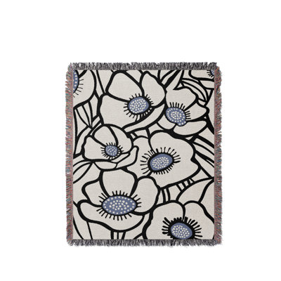 Floral  Cotton Throw Blanket