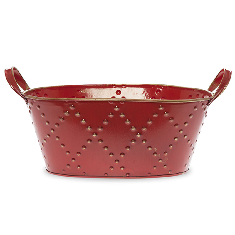 Pot à fleurs en étain Aristote, Rouge