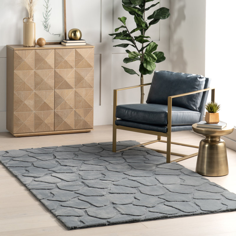 Jheryl Plush Geometirc Machine Washable Area Rug, Rectangle 7'6" x 10'