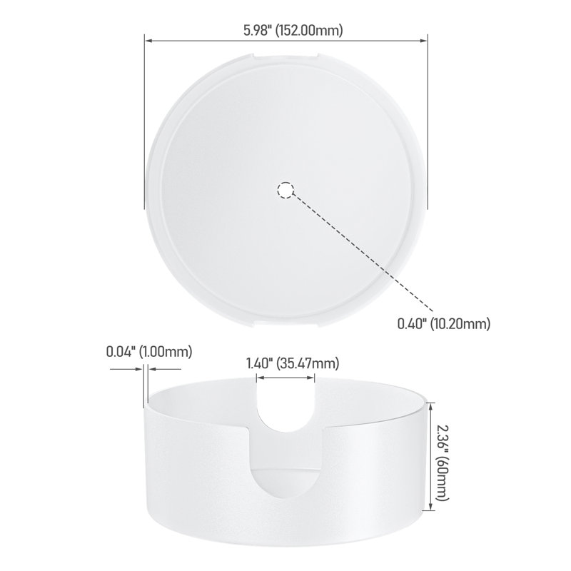 Couvercle de conduit décoratif pour luminaire suspendu DEL d'intérieur, convient à un conduit de 1 "à 1/4", blanc, Blanc