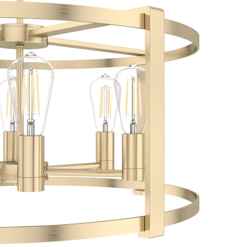 Astwood 6 - Light Dimmable Drum Chandelier, Gold