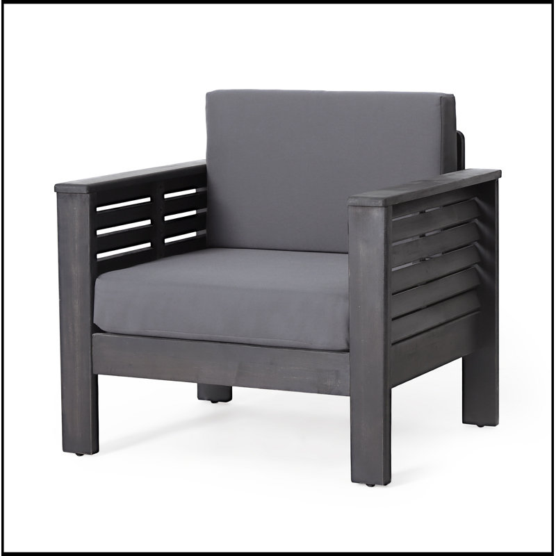 Fauteuils club d'extérieur en bois d'acacia durable avec coussins confortables, parfaits pour la détente et l'attrait esthétique