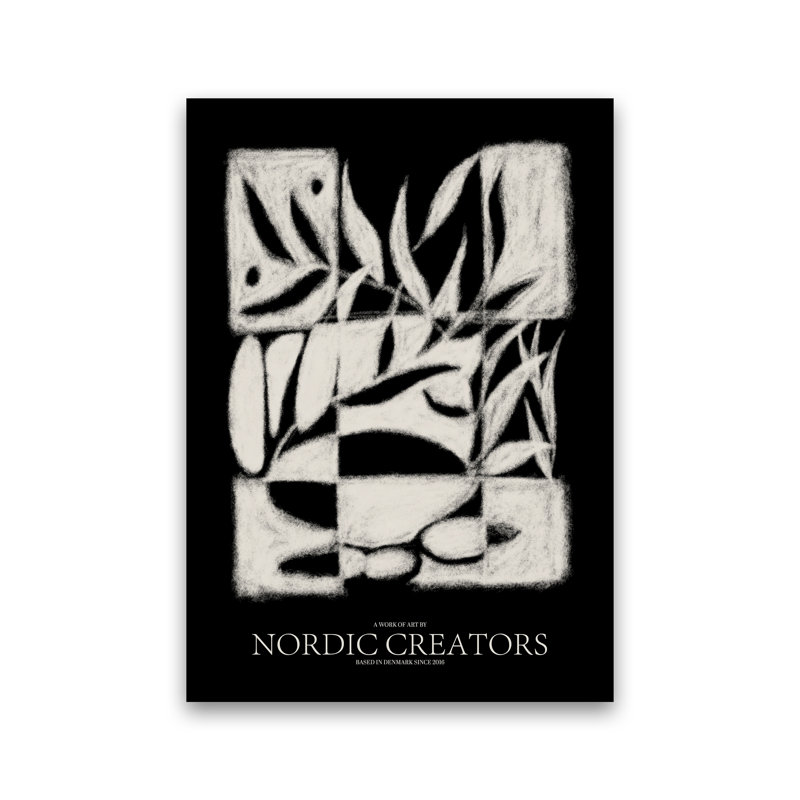 Black Pattern - Print, 42cm H x 29.7cm W x 1cm D, No Framed