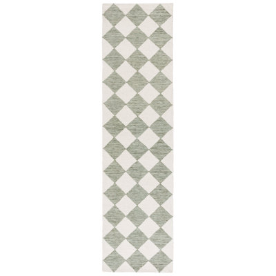 Ebony Hand Tufted Wool Pile Checkered Rug