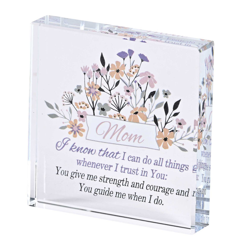 Plaque décorative en verre Castilleja «Mom I Know That I Can»