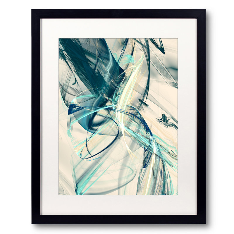 «Bluish _ 29034» par Rica Belna - impression, Papier avec cadre noir, H 21,25 po x l 17,25 po