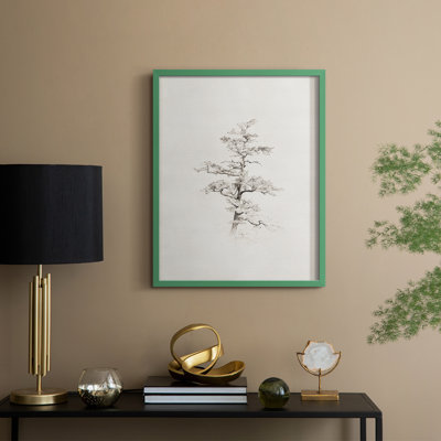 Reproduction florale vintage encadrée CECXII - bois massif