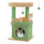 Arbre à chat, tour de chat en forme de cactus pour chats d'intérieur avec condo pour chat privé, poteaux à griffer en sisal naturel et pompon en peluche pour petits chats
