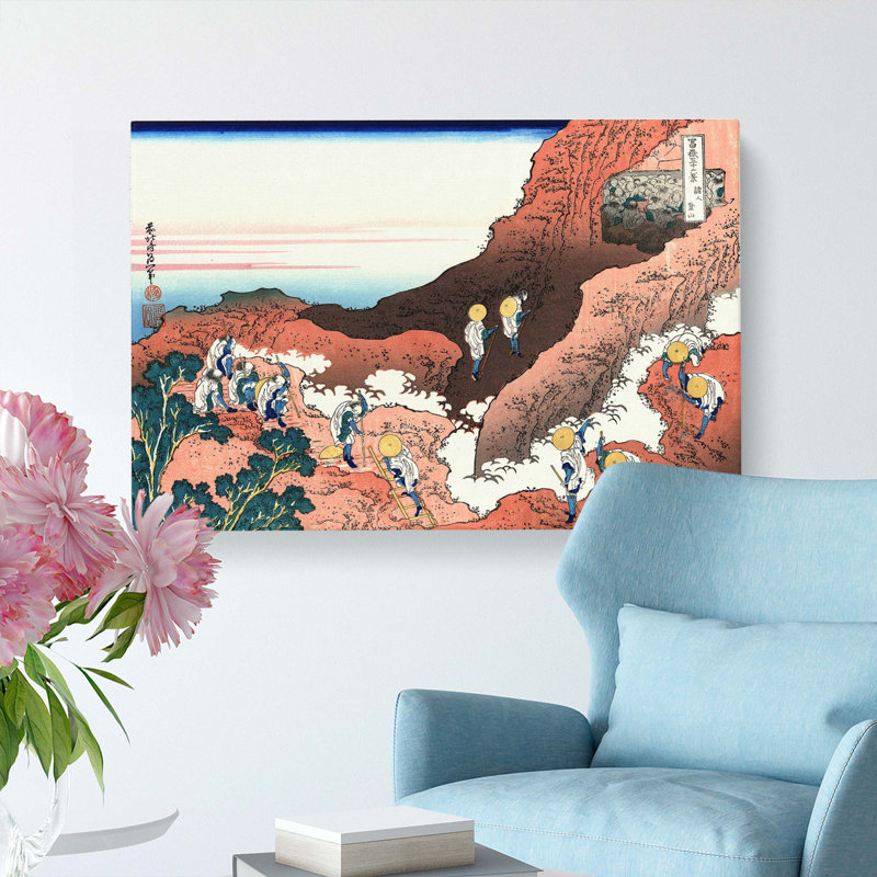 Climbing On Mt. Fuji by Katsushika Hokusai - Wrapped Canvas Painting, 50cm H x 76cm W x 3cm D