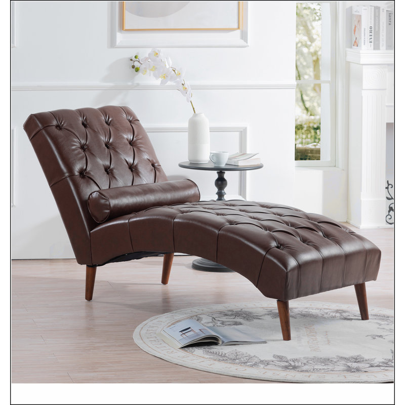Chaise longue rembourrée, Marron foncé