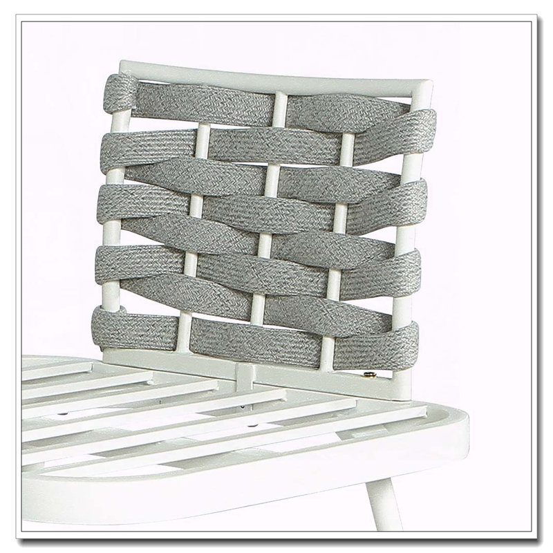 Causeuse et table en acier, Blanc cassé + gris