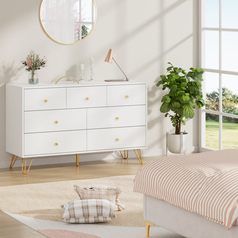 Wajid 47.24'' W 7 - Drawer Dresser, White
