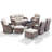 8-Piece Outdoor Wicker Patio Conversation Set With Swivel Chairs And Coffee Table-383497264-383497278