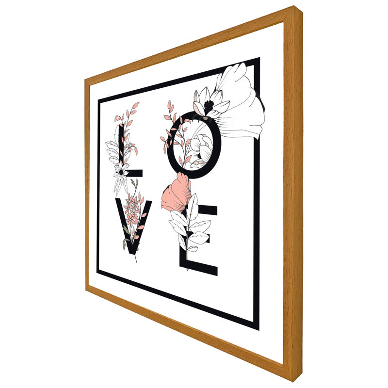 McCausland Love - Single Picture Frame Print, 76cm H x 76cm W x 4cm D, Oak Framed