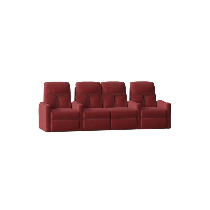 Sièges de cinéma maison configurables (rangée de 4), Manuel, Rouge luxueux