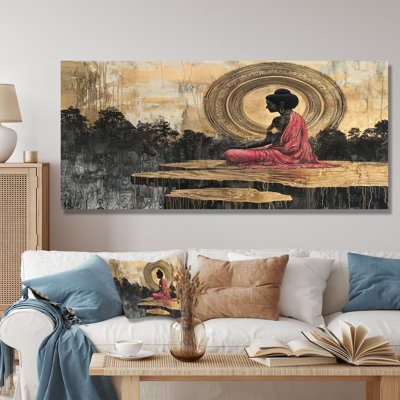 Hindouisme dieu méditation se connectant à la forêt III - Hindouisme décoration murale en métal