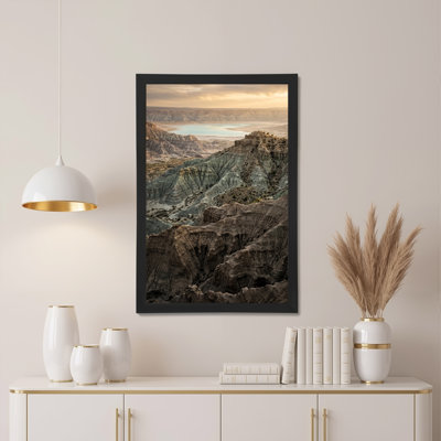 «Layered Badlands Hills», art mural sur toile turquoise