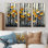 «Geometric Bambo Forest Horizon II», art mural en bambou, 3 pièces