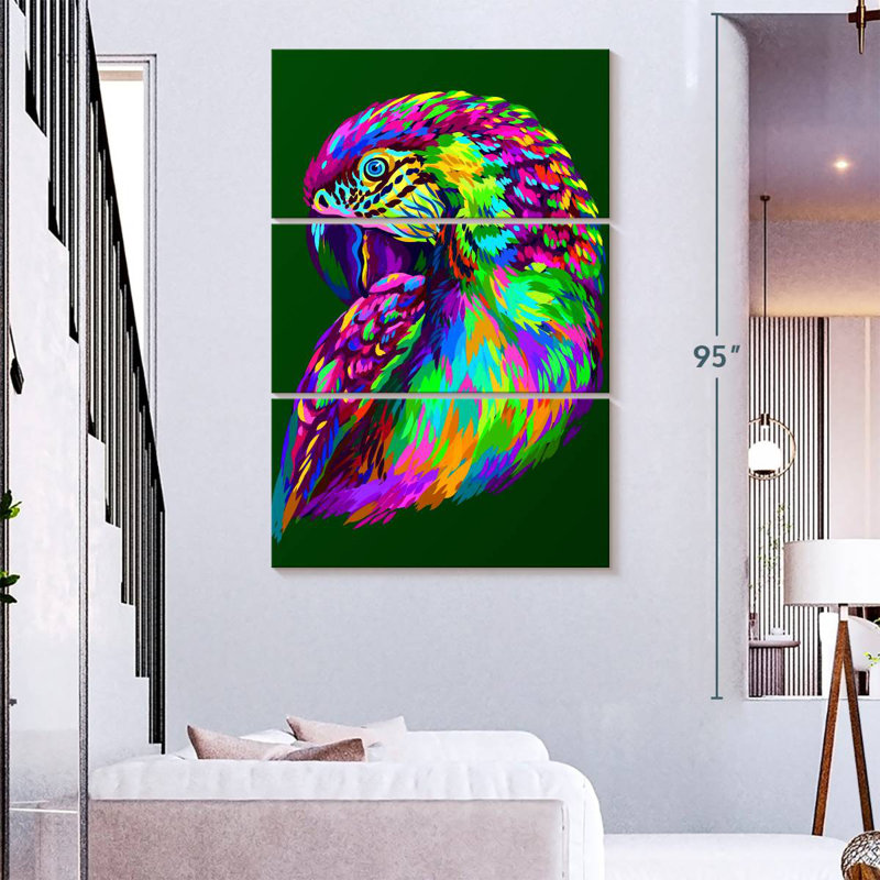 Brampt Macaw Abstract, 74" H x 48" W