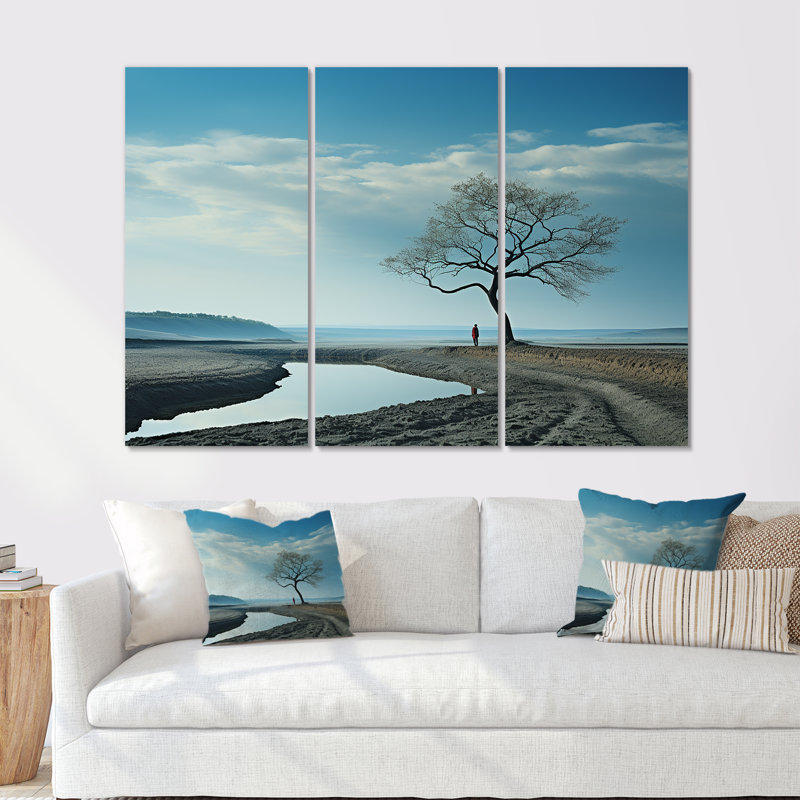 Minimalisme, campagne, ensemble d'art sur toile, Toile tendue, 32" H x 48" W x 1" D