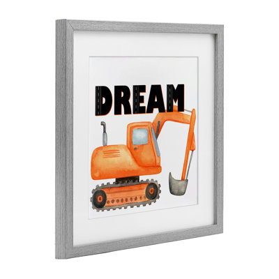«Dream with Orange Excavator», reproduction d'art sous verre encadrée par Kim Allen