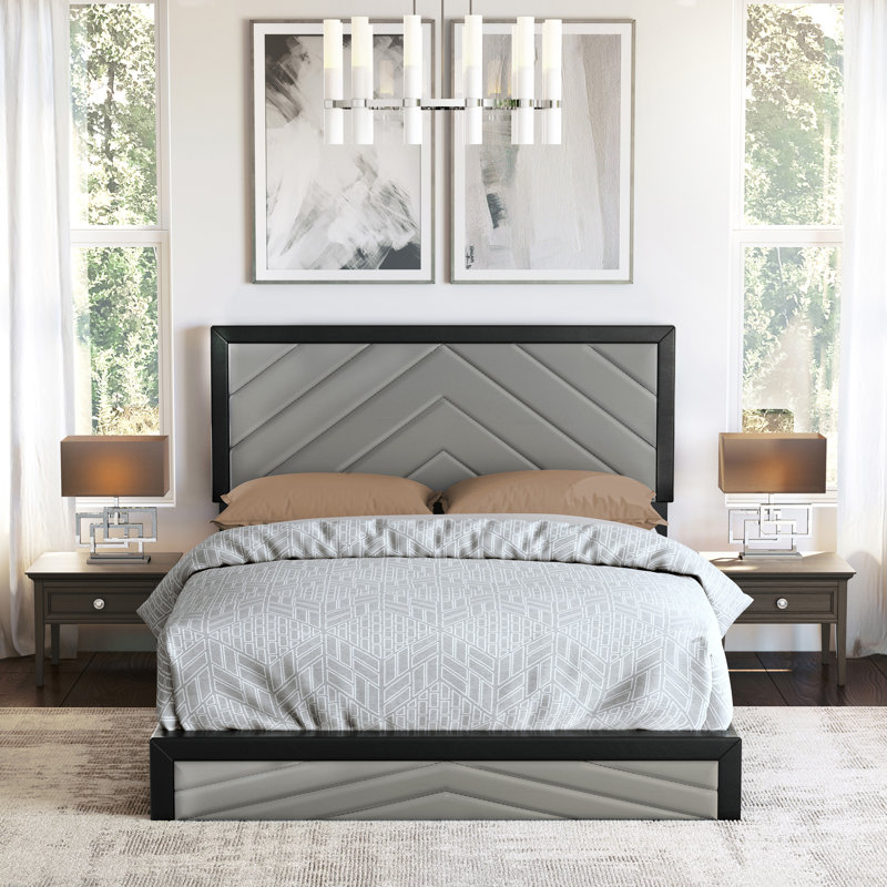 Structure de lit tapissier en lin ou en similicuir Barcelona avec tête de lit réglable, système de support à lattes robuste, aucun sommier requis - Boyd Sleep