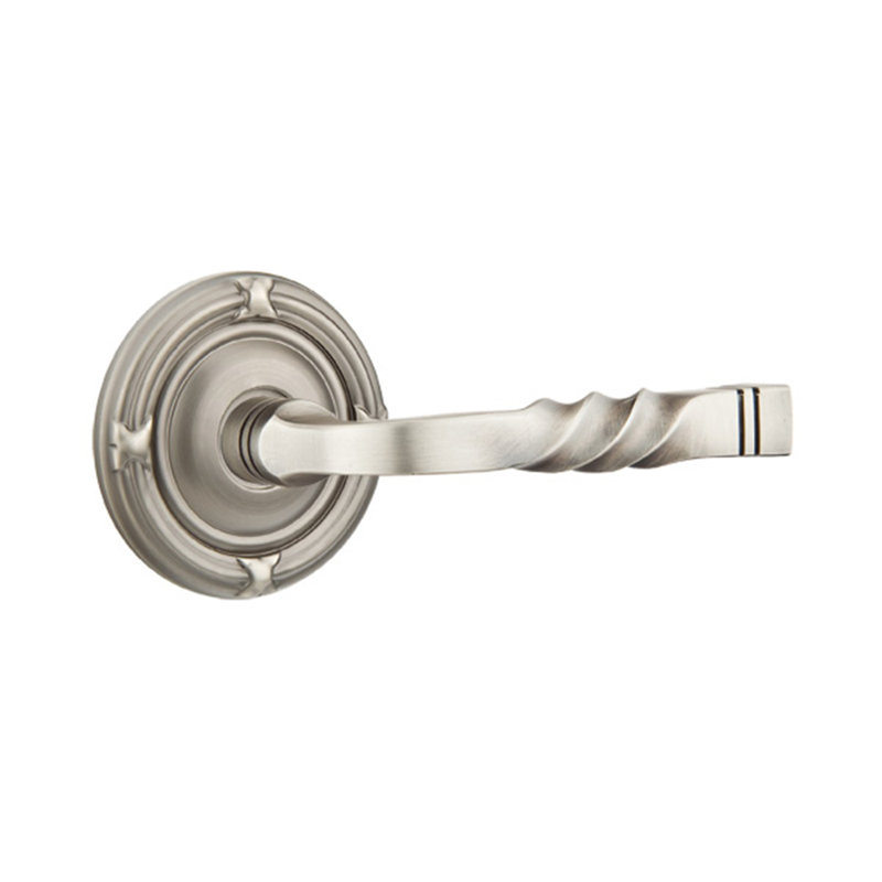 Faux levier de porte double avec rosette Santa Fe, Droite, Nickel antique