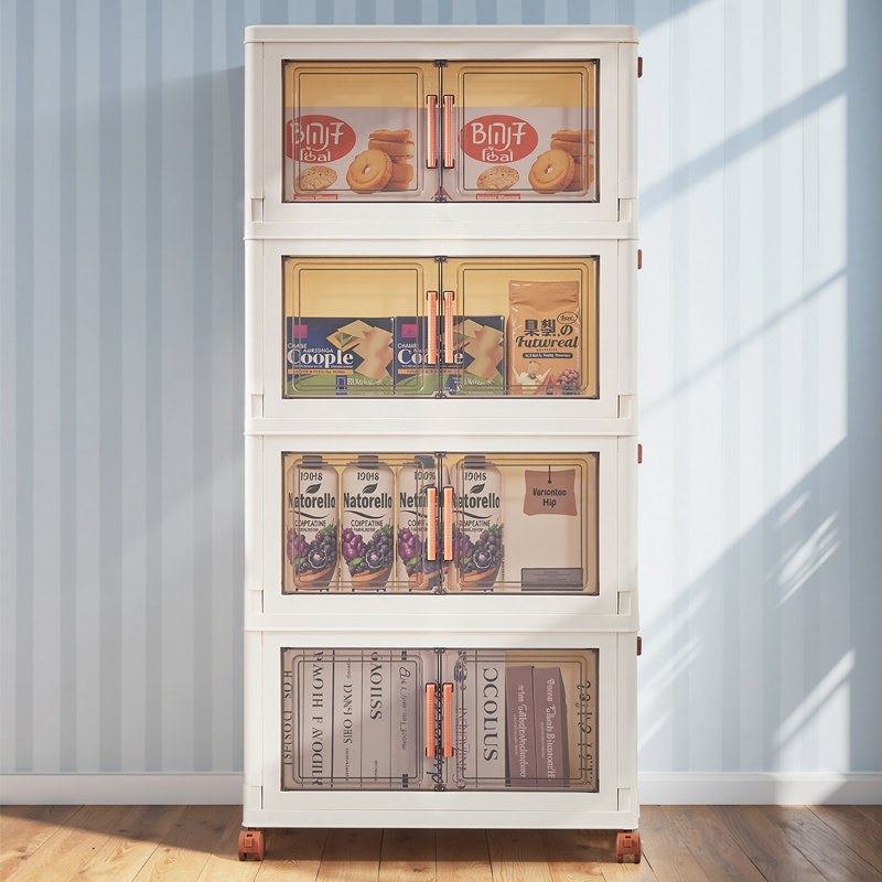 Paquet de 4 bacs de rangement avec couvercle Boîtes de rangement en plastique empilables transparentes, 4