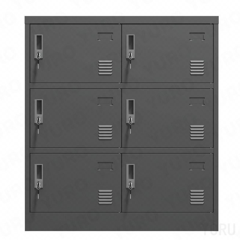Casier de rangement à 6 portes, métal, employé / école pour bureau - standard