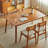 Cherry wood color Rectangular  Solid Dining Table For Dining Room/Kitchen-417576164