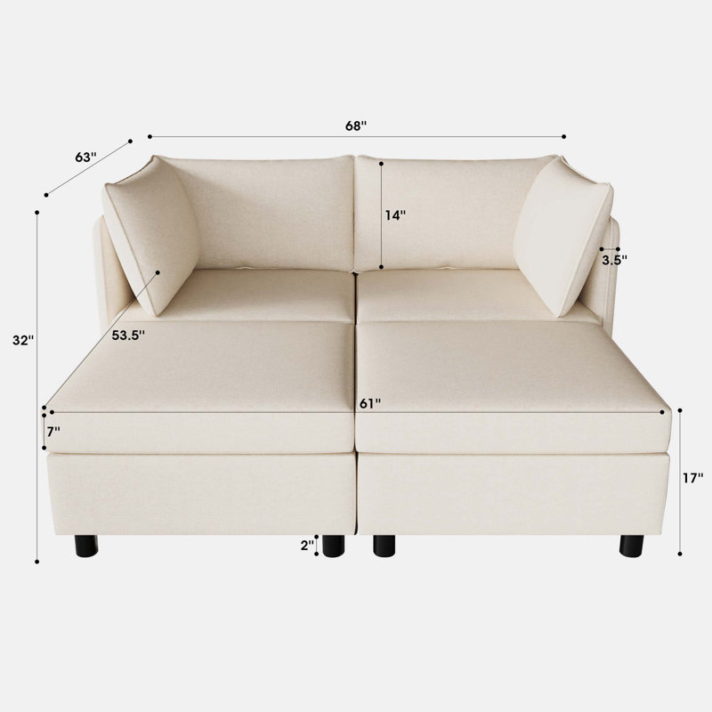 Canapé modulaire Latenya, Beige