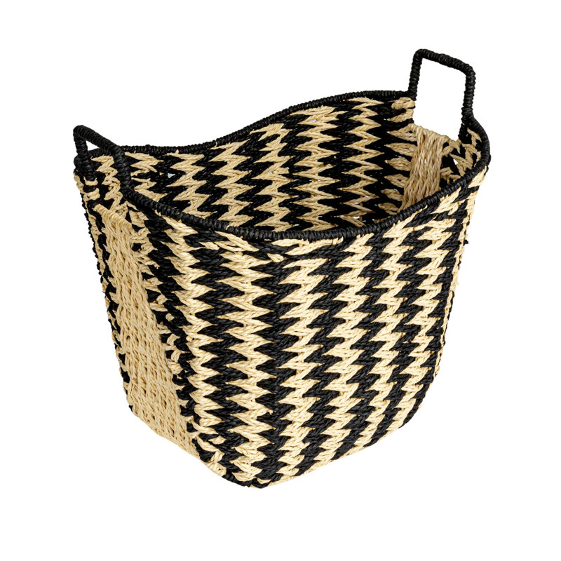 Zigzag Woven Paper Rope Basket