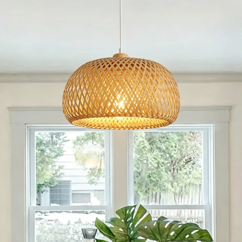 Luminaire suspendu en bambou 18 pouces