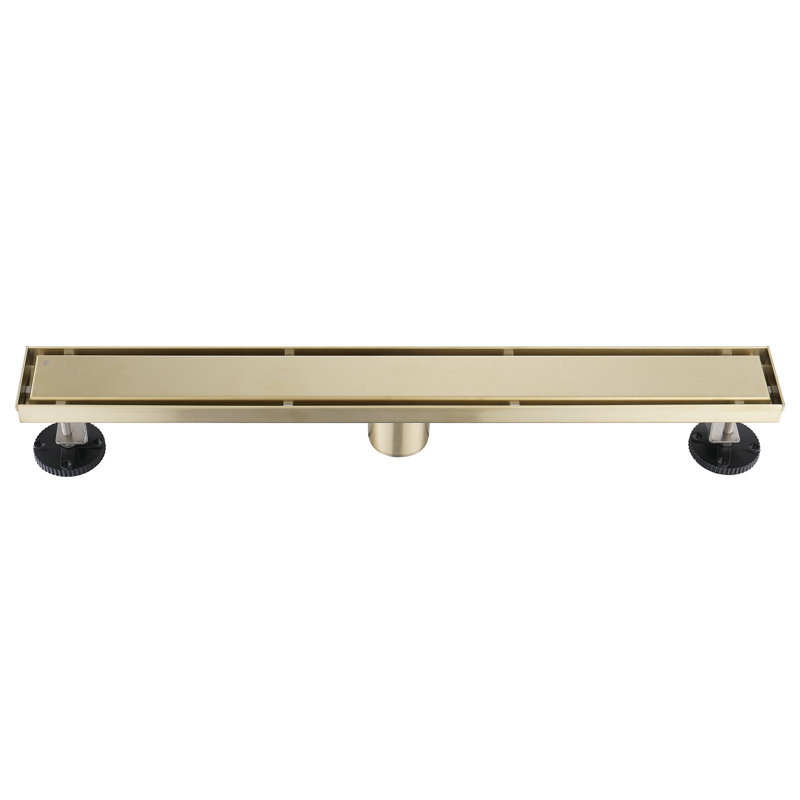 Drain de douche linéaire en acier inoxydable de 24 pouces avec piège à cheveux et insert de carrelage et grille 2 en 1 FINE FIXTURES